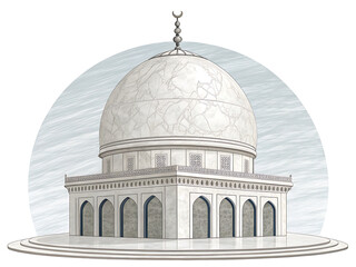 Polished marble dome, minimalist vector texture