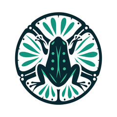 Fototapeta premium Frog Icon Vector Illustration Teal and Dark Green Vector Icon Set of Various Transportation Vehicles