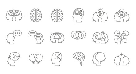 Fototapeta premium Brain Diagrams Mind Maps Neuroscience Symbols