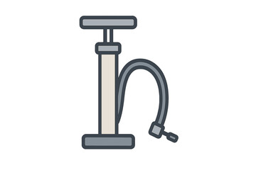 Portable floor air pump tool for inflating bicycle tires and sports equipment