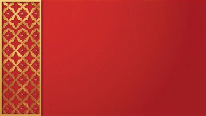 red background with gold ornament