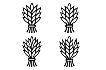 Four stylized tied wheat sheaves representing agriculture and harvest season
