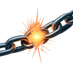 Concept of Freedom and Liberation with a 3D Broken Chain