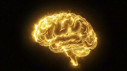 Golden intelligence a shimmering cerebral display - Powered by Adobe