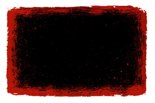 Grungy distressed red border frame surrounding dark black center background