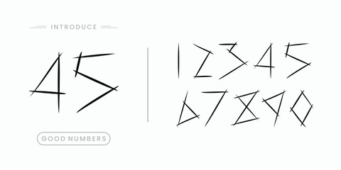 Custom vector creative color geometry shapes' numerals. font alphabet vector illustrations.