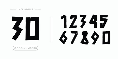 Custom vector creative color geometry shapes' numerals. font alphabet vector illustrations.