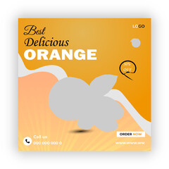 Best delicious orange social media post banner design  template   

