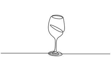 Drink Concept Continuous One Line Illustration. Modern Trendy Isolated on Transparent Background