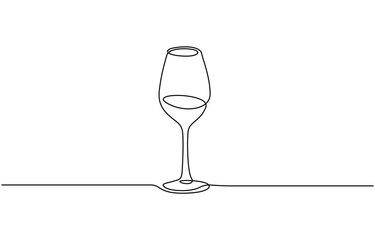 Drink Concept Continuous One Line Illustration. Modern Trendy Isolated on Transparent Background