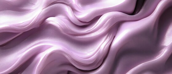 A vibrant close-up of flowing lavender cream with smooth, wavy textures, creating a sense of elegance and luxury, ideal for cosmetic or skincare themes.