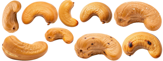 Cashew Nuts Collection – Natural Beige Textured Nut Assortment for Food Graphics