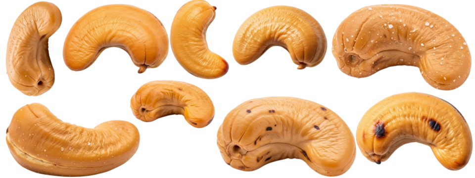 Cashew Nuts Collection – Natural Beige Textured Nut Assortment for Food Graphics