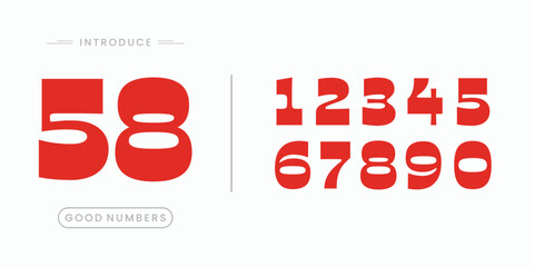 Number font. Font of numbers in classical style with contemporary geometric design. Beautiful elegant numerals. Vintage and old school retro typographic. Vector Illustration	