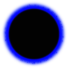 Vibrant blue glowing neon circle ring light effect abstract