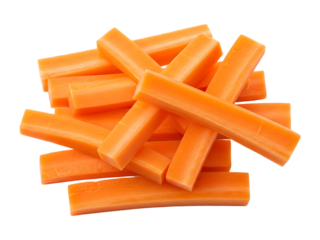 Freshly cut carrot sticks ready for snacking