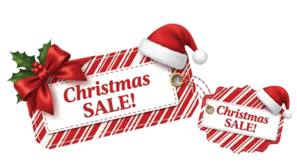 christmas card with santa claus, Christmas sale tags 