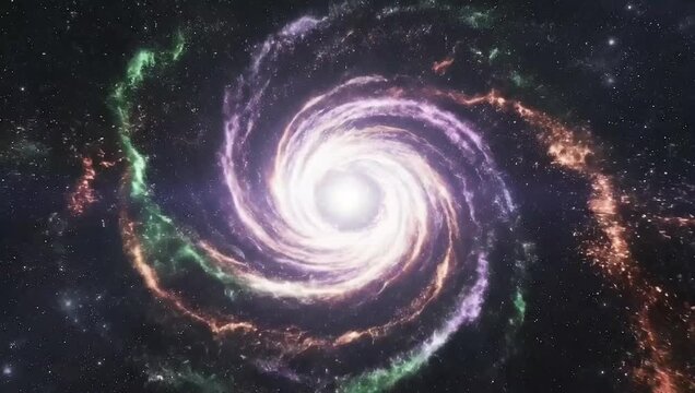 Space travel animation hyperdrive through galaxies and nebulae abstract background video footage