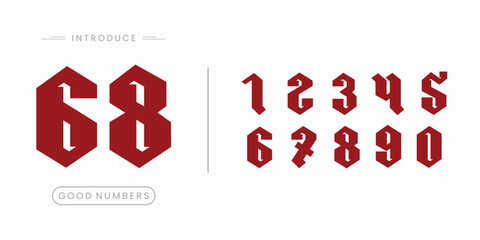 Custome numbers vector simple geometry shapes' numerals. font alphabet vector illustrations.