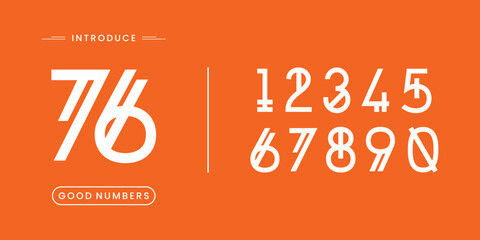 Line custom beautiful elegant numerals. Vintage and old school retro typographic. Vector Illustration numbers.