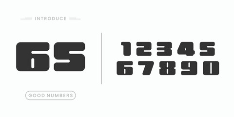 Number font. Font of numbers in classical style with contemporary geometric design. Beautiful elegant numerals. Vintage and old school retro typographic. Vector Illustration	