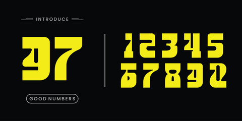 Custome numbers vector simple geometry shapes' numerals. font alphabet vector illustrations.