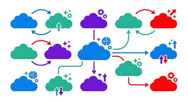 Cloud Computing Ecosystem with Data Flow and AI Integration