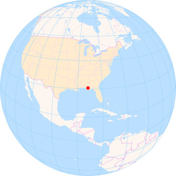 Location Map of Northwest Florida Beaches Int. Airport (Panama City, Florida, United States). IATA-code: ECP. No labels at all.
