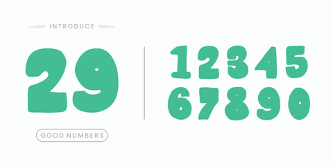 Number font. Font of numbers in classical style with contemporary geometric design. Beautiful elegant numerals. Vintage and old school retro typographic. Vector Illustration	