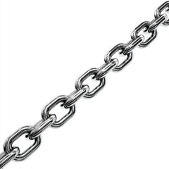 Obraz premium Shiny metal chain links on white background