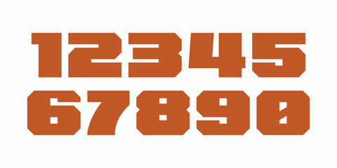 Number font. Font of numbers in classical style with contemporary geometric design. Beautiful elegant numerals. Vintage and old school retro typographic. Vector Illustration	