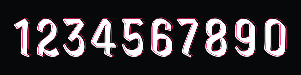 Basic numbers vector simple geometry shapes' numerals. font alphabet vector illustrations.