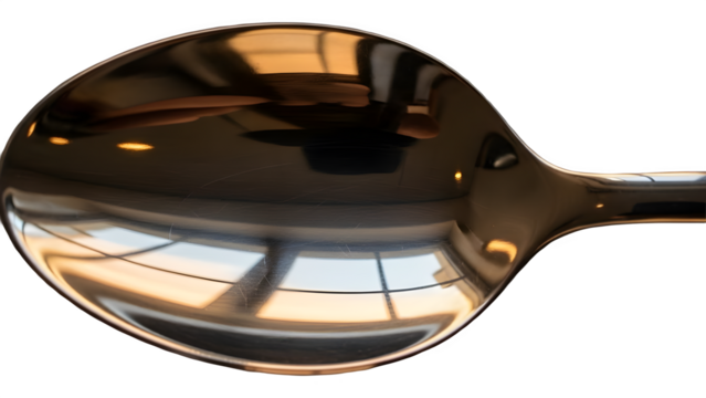 Reflections in a spoon bowl