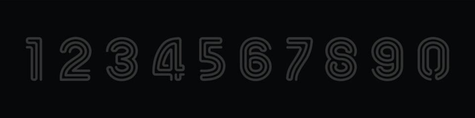 Line custom beautiful elegant numerals. Vintage and old school retro typographic. Vector Illustration numbers.