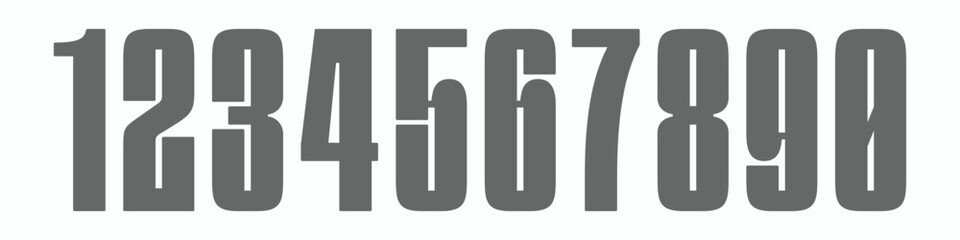 Number font. Font of numbers in classical style with contemporary geometric design. Beautiful elegant numerals. Vintage and old school retro typographic. Vector Illustration	