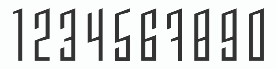 Custom vector creative color geometry shapes' numerals. font alphabet vector illustrations.