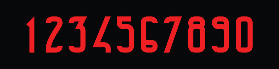 Number font. Font of numbers in classical style with contemporary geometric design. Beautiful elegant numerals. Vintage and old school retro typographic. Vector Illustration	