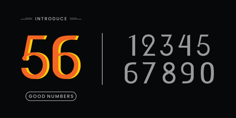 Basic numbers vector simple geometry shapes' numerals. font alphabet vector illustrations.