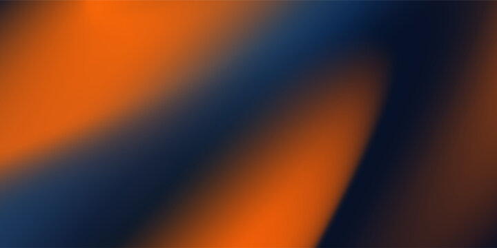 Abstract dark blue orange wavy gradient background with grainy design art good nice soft