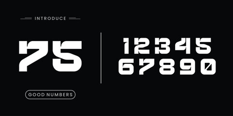 Custome numbers vector simple geometry shapes' numerals. font alphabet vector illustrations.