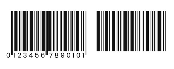 Two universal product code barcodes with numerical sequence on a white background