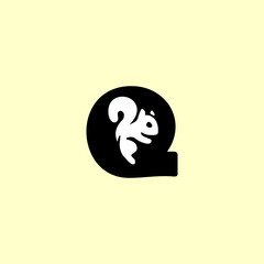 A playful squirrel letter logo featuring a forest animal merged with an alphabet shape, designed with clean lines, modern style, and strong branding appeal for versatile creative use. © aliafandi