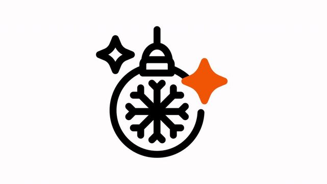Festive Christmas Ornament Icon Animation for Holiday Season.