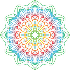 Rainbow Flower Mandala Pattern