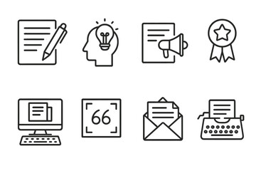 Set of essential symbols for digital content creation and business communication