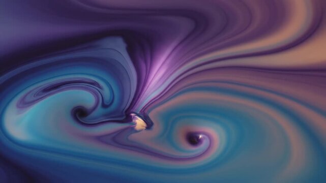 Seamless loop of soft flowing liquid gradients creating a peaceful ambient glow background in warm blue and violet tones colorful, corporate, motion graphics