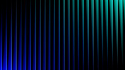 Abstract vertical stripes of blue and teal light on black background
