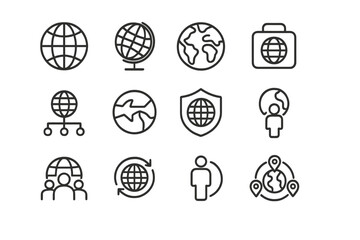 Global communication security networking and worldwide travel connections concepts