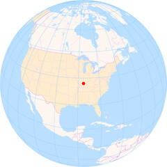 Location Map of Evansville Regional Airport (Evansville, Indiana, United States). IATA-code: EVV. No labels at all.