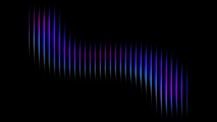 Abstract aurora borealis lights displayed as vertical streaks on black background